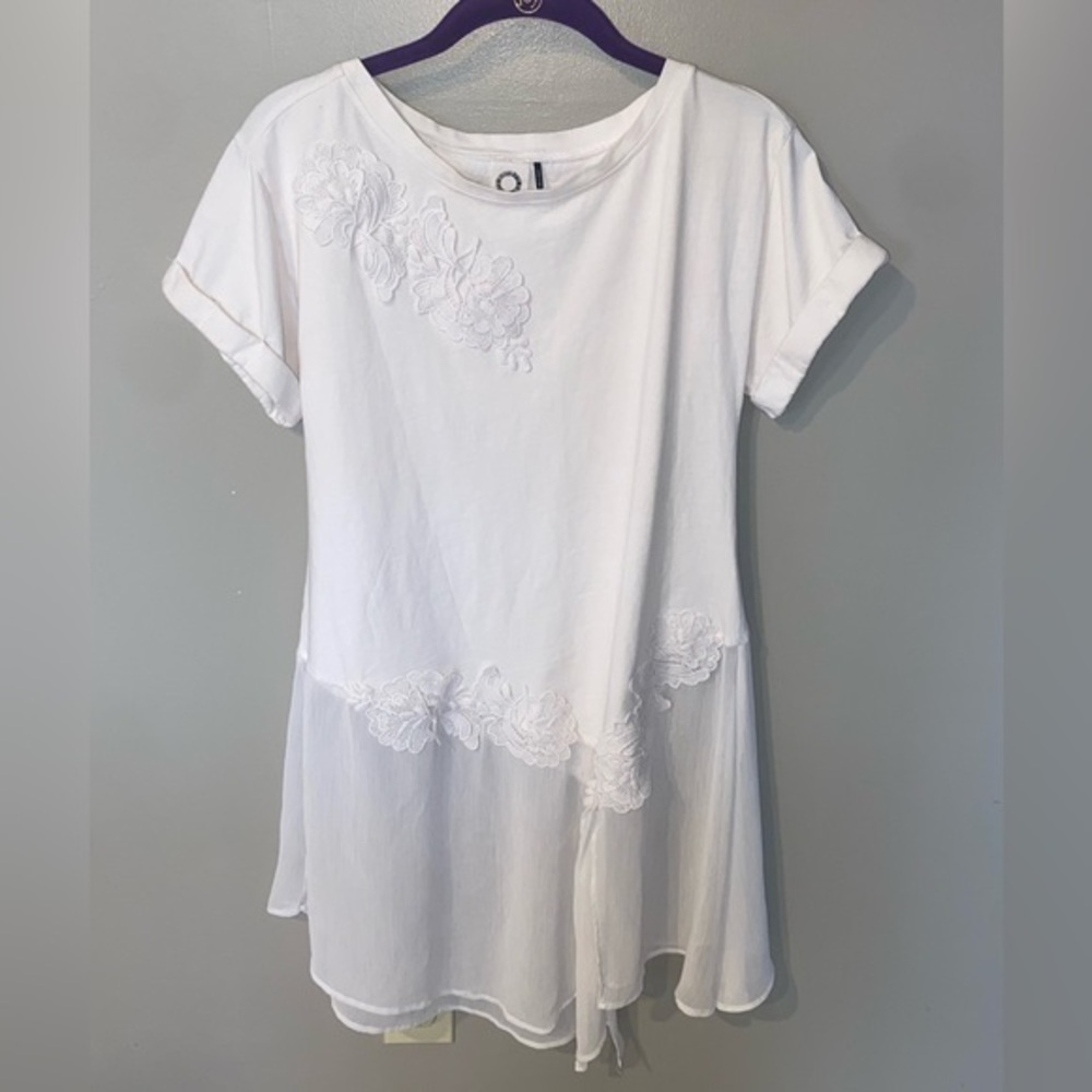 โจAnthropologie Akemi + Kin White Size XS Dress Tunic Sheer Super Cute